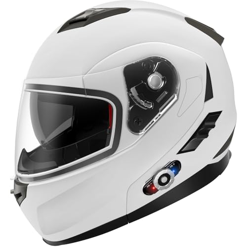 Motorcycle Helmet Bluetooth 5.0 Integrated New EPS FreedConn BM2 (White / X-Large)