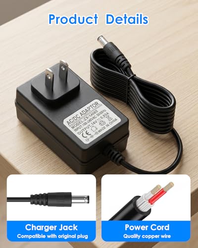 14V Replacement Charger Adapter for Halo Bolt Car Jump Starter Compatible with 57720