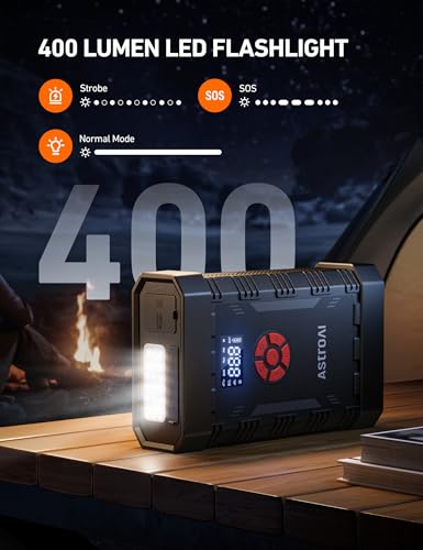 A30 4000A Portable Jump Starter with Air Compressor (4000A-Red)