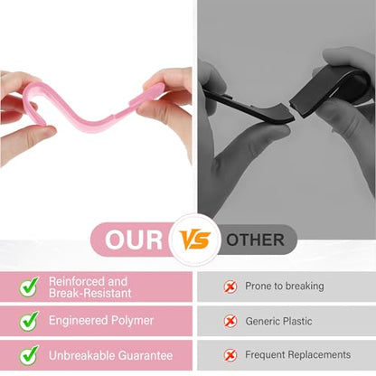 4 Pack Car Seat Headrest Hooks (4pc / Pink)