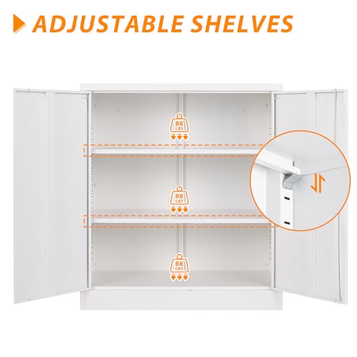 Metal Storage Cabinet (35.5"H / White)