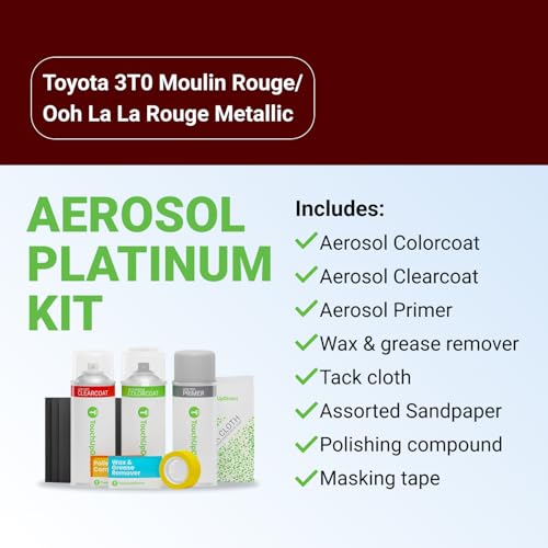 Car Paint Touch Up Spray Kit (Aerosol Spray - Platinum Kit / Moulin Rouge/Ooh La La Rouge Metallic)