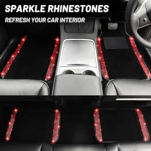 Red Bling Car Floor Mats Full Set (Red Diamond / Car Floor Mats (4 Pieces))