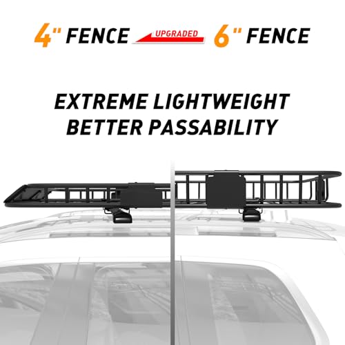 Rooftop Cargo Carrier Combo Roof Rack Cargo Basket 43" x 39" x 4" (43" x 39" x 4")