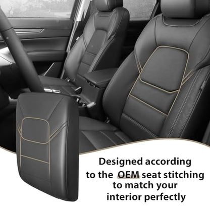 Armrest Cover for Mazda CX (24) 17-26 |CX-5| Black/Black Stitching, Regular)
