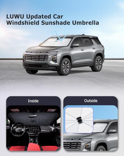 2026 2027 Equinox Windshield Sun Shade Umbrella Foldable UV Block Front Window Sunshade (Equinox 2019-2027 & Blazer 2019-2026)