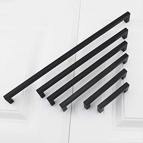 35 Pack 6-1/4 Inch Black Cabinet Handles Kitchen Drawer Pulls (Matte Black / 6-1/4 Inch Hole Centers)