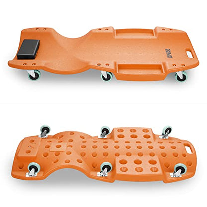 36" L X 17" W x 4.25" H Vehicle Repair Low Profile Automotive Creeper w (Orange / 36 Inches)