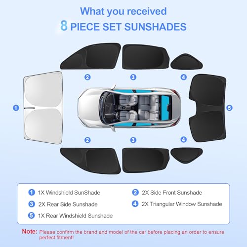 8pcs Car Window Shades for 11th Gen Honda Civic (for 11th Gen Honda Civic)