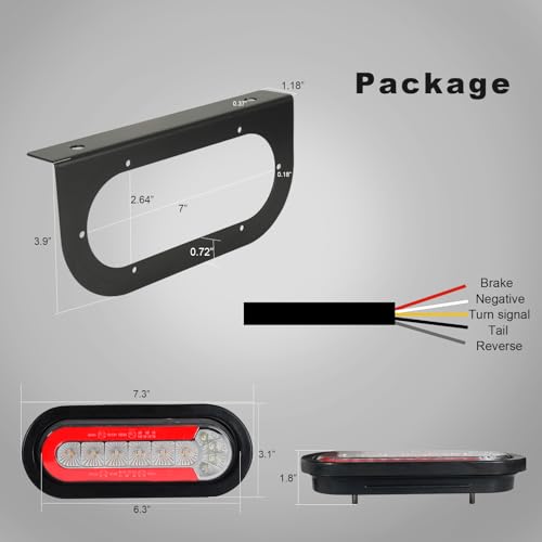 T012 Trailer Lights with Bracket (with Round Metal Box)