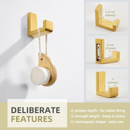 Towel Hook for Bathroom (1 Pack / Brushed Dark Gold)