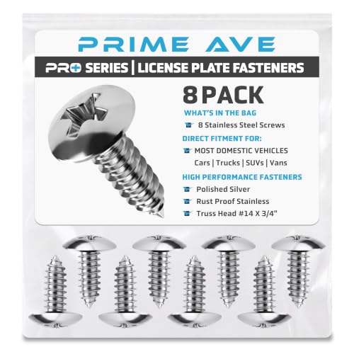 Stainless Steel License Plate Screws for License Plates (A2 (Stainless Steel))