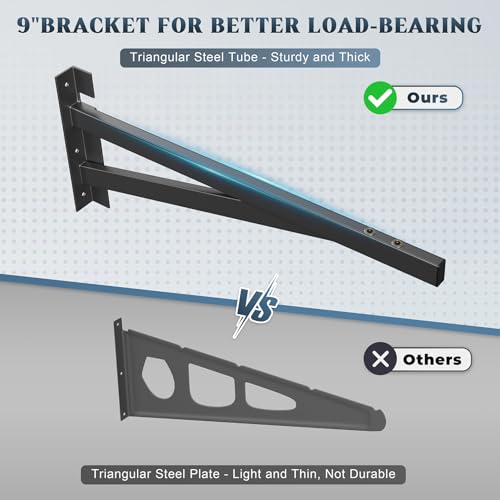 2 Pack Garage Shelving Wall Mounted with 8 Hooks (2 pack-2x4ft)