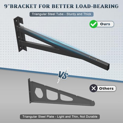 2 Pack Garage Shelving Wall Mounted with 8 Hooks (2 pack-2x4ft)