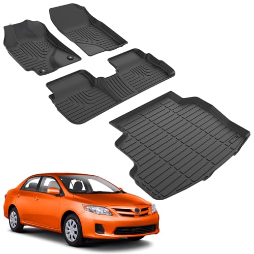 for Toyota Corolla All Weather Car Floor Mats 2013 2012 2011 2010 2009 (4)For Corolla 2009-2013 Set)