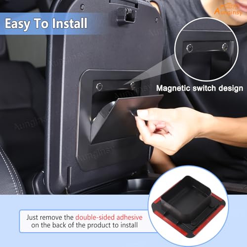 Car Armrest Hidden Storage Box Compatible with Toyota Land Cruiser 250 Prado J250 LC250 2024 2025 Car Center Console Handrail Privacy Storage Box Organizer Tray ABS Insert Pallet Manager Accessories (Black(A))