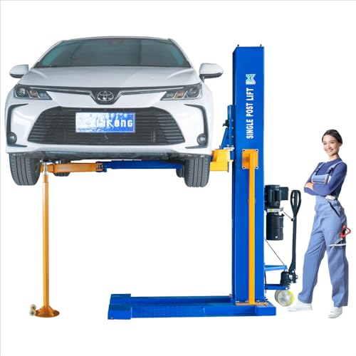 Mobile Car Lifts 6200 lb Capacity Single Post Lift M6200 110V (Model: M6200-110V)