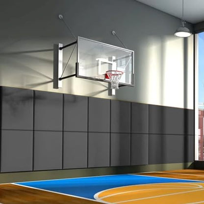 60" 72" High Gym Wall Padding 2" Thick Foam Basketball Court Wall Mount Protector for Garage Taekwondo Babyroom (DARK GREY / 60" x 20" x 2")