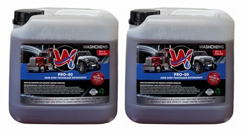 ash Chems Pro 50 Touchless One Step Car Wash Detergent Soap Concentrate No Brushing (128 Fl Oz (Pack of 1))