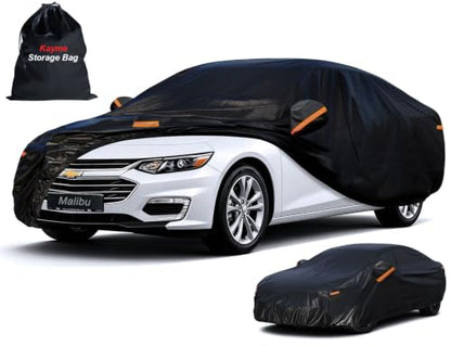 7 Layers Waterproof Car Cover for Chevrolet Chevy Malibu 1997 (PE-Black / Custom Fit Chevrolet Malibu)