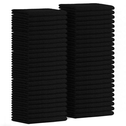 Microfiber Cleaning Cloths (Pack of 48 - 16x16 Inches / Black)