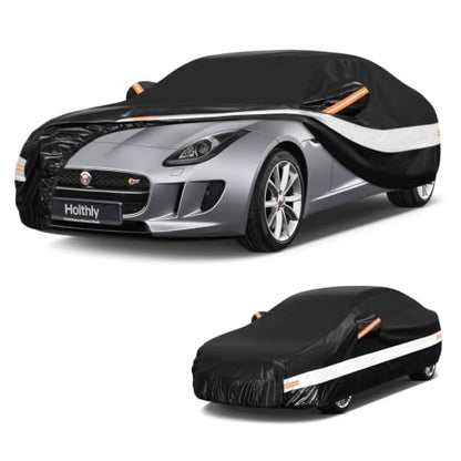 10 Layers Sedan Car Cover Custom Fit for Jaguar F (Black Gray / Custom Fit for Jaguar F-TYPE)