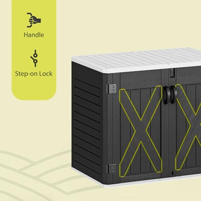 Outdoor Resin Storage Sheds with X (X-Shaped-4.3x3.4ft / Dark Gray)