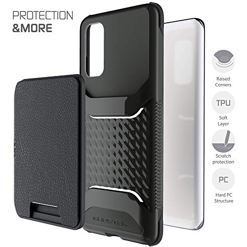 Exec Galaxy S20 Wallet Case Card Holder with Built (Galaxy S20 / Black)