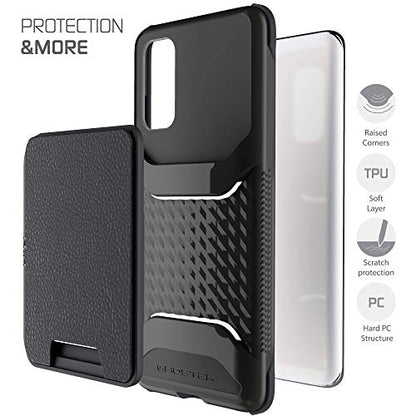 Exec Galaxy S20 Wallet Case Card Holder with Built (Galaxy S20 / Black)