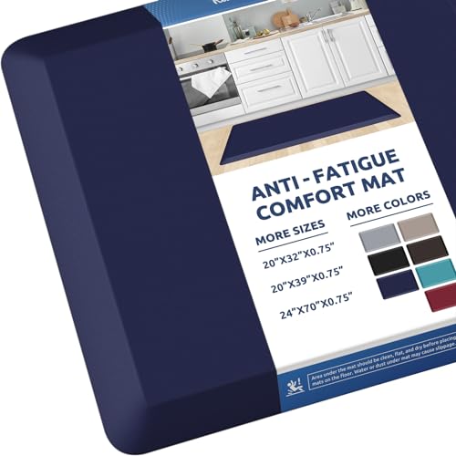 0.8" Thick Kitchen Mat Cushioned Anti Fatigue Rug Comfort Floor Mats (Blue / 39"L x 20"W x 0.8"Th)