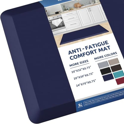 0.8" Thick Kitchen Mat Cushioned Anti Fatigue Rug Comfort Floor Mats (Blue / 39"L x 20"W x 0.8"Th)