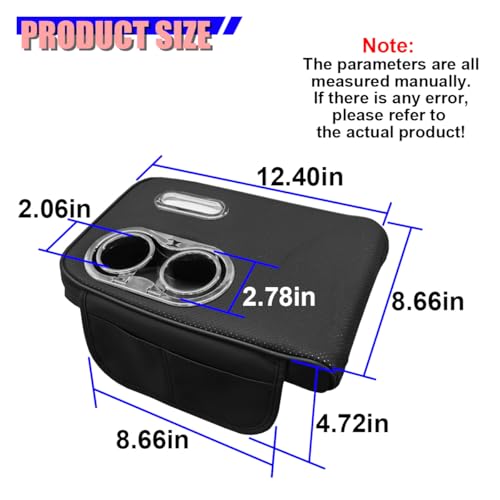 Leather Car Center Console Cover (Black)