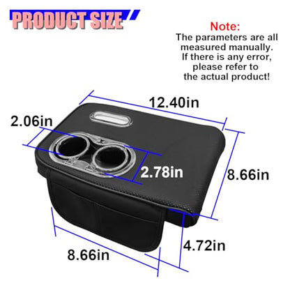 Leather Car Center Console Cover (Black)