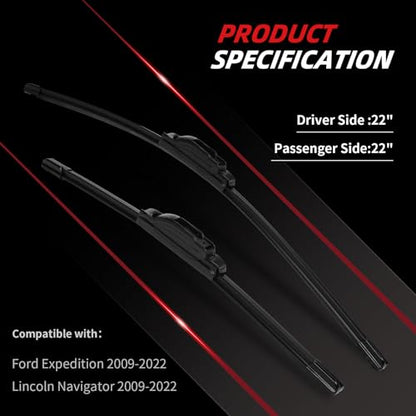 Premium Windshield Wiper Blades (22"+22" Expedition)