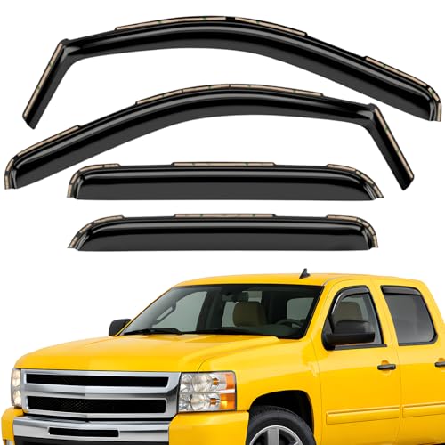 Extra Durable Window Deflectors In (For Chevy Silverado 07-13 Crew Cab)