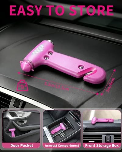 Car Glass Breaker and Seatbelt Cutter (Pink-1pc.)