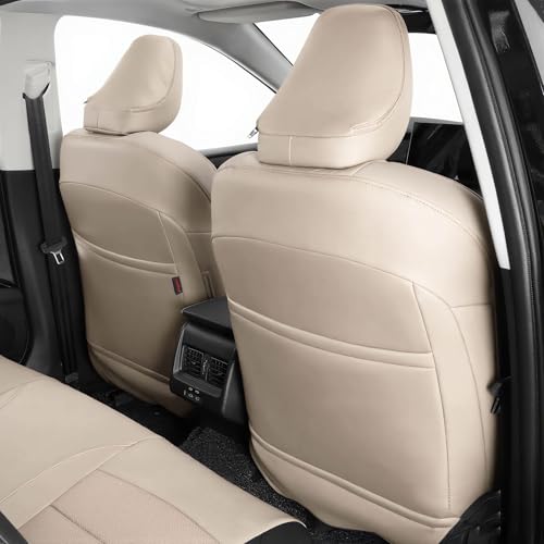 Camry Car Seat Covers Custom Fit for Toyota 2025 2026 Camry (Leatherette(Beige) / 2025-2026 Camry Hybrid (Le Se))