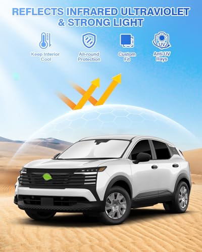 Window Shades for 2025 2026 Nissan Kicks Accessories Windshield Sun Shade Side Rear Window Covers Sunshade Sun Visor Shield Privacy Protection for Camping Keep Vehicle Cool Black 7PCS (Nissan Kicks 2025-Present)