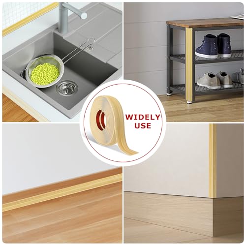 Wall Corner Protector Peel and Stick Corner Trim Molding (2.4 In x 40 Ft / Original Wood)