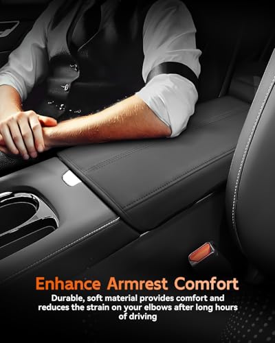 for 2025 2026 Nissan Murano Center Console Cover Armrest Box Cover for Murano (Murano Thin Black Leather)