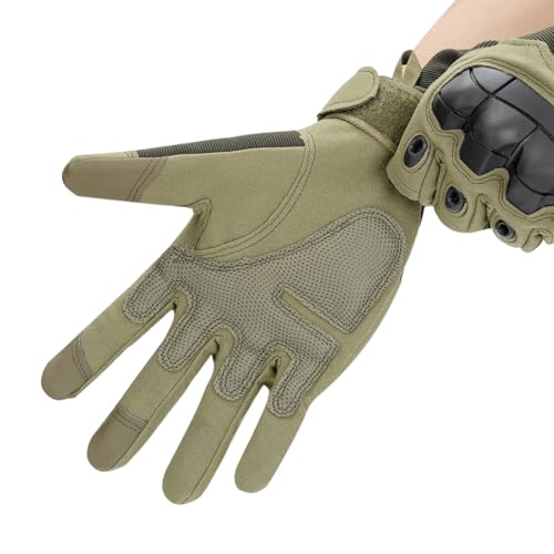 Green Touchscreen Tactical Gloves for Outdoor Protection Gloves (Green / Large)