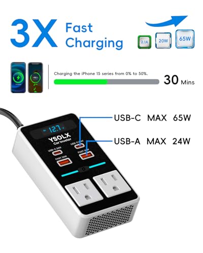 300W 12V to 110V Car Power Inverter (300W / white)
