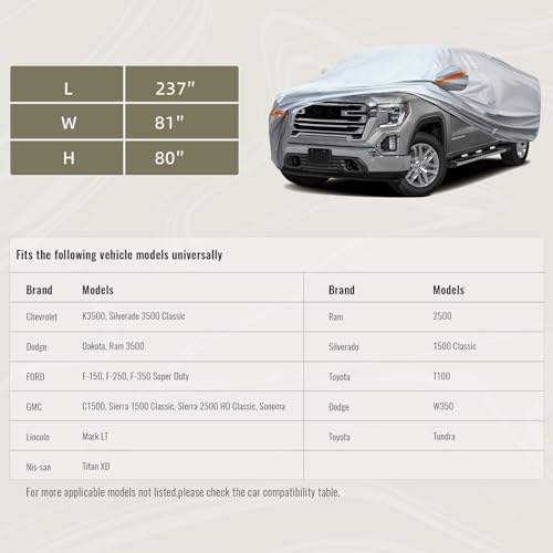 6 Layers Full Car Cover for Pickup (Orange reflective strip / Pickup-L ( Fit for Pickup 213"- 237" ))