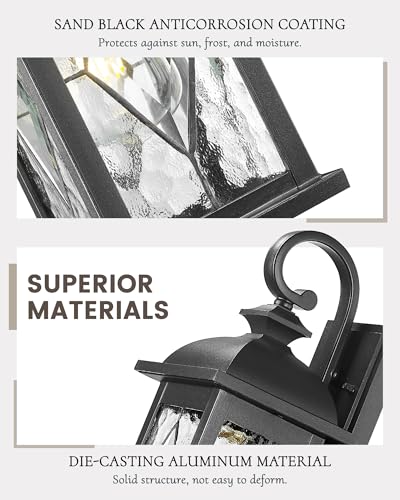 Outdoor Wall Light Fixture (Matte Black, Lozenge Pattern / 15", Single Unit)