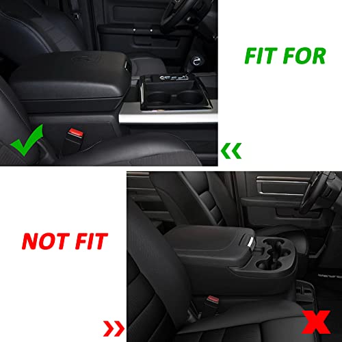 Center Console Cover Armrest Cover Cushion Fits Dodge RAM 1500 2500 3500 2009 2010 2011 2012 2013 2014 2015 2016 2017 2018 (PVC Leather-Black / for Bucket Console 2009-2018 Ram)