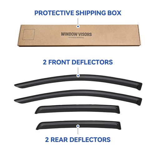 Window Visors Rain Guards for 2009 (2009-2014 Hyundai Genesis Sedan)
