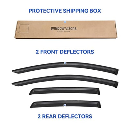 Window Visors Rain Guards for 2009 (2009-2014 Hyundai Genesis Sedan)