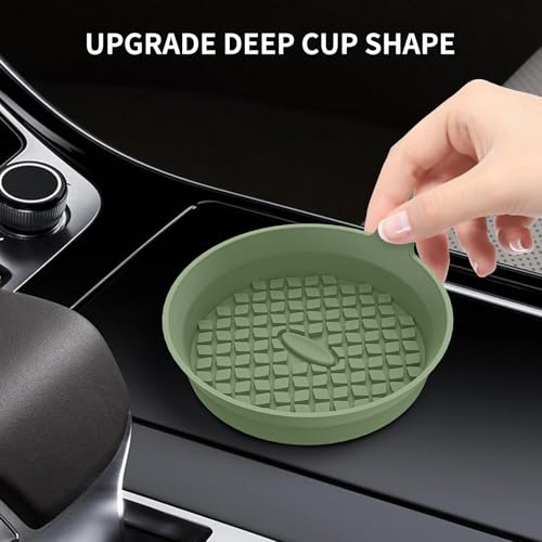 Car Cup Holder Coasters [4 Pack] Silicone Cups Mats (4pack-olive Green)
