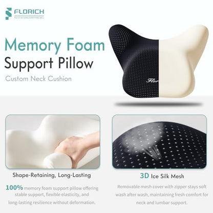 Car Seat Cushion and Lumbar Support Pillow for Office Chair Car (Black / 3 Pieces)