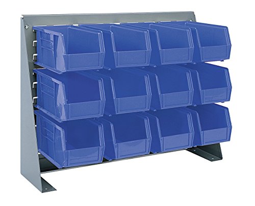 98600 Heavy Duty Steel Louvered Panel Standing Work Bench Storage Rack Garage Organizer for Mounting AkroBin Storage Bins (28-Inch W x 8-Inch D x 20-Inch H)